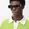 Abgeschrägte ovale Maxi-Anagram-Sonnenbrille