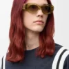 Abgeschrägte ovale Maxi-Anagram-Sonnenbrille