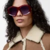 Abgeschrägte Sonnenbrille in Pentagon-Form