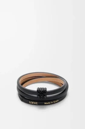 Anagram Bombé Twist-Armband aus Kalbsleder