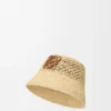 Anagram-Bucket-Hut aus Raffia und Kalbsleder Anagram-Bucket-Hut aus Raffia und Kalbsleder