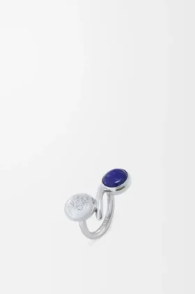 Anagram-Pebble-Ring aus Sterlingsilber und Lapislazuli