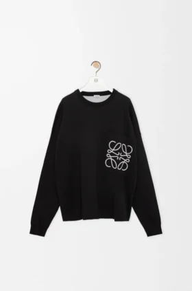 Anagram-Pullover mit Tasche aus Baumwollmischung
