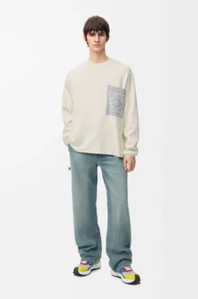 Anagram-Pullover mit Tasche aus Baumwollmischung