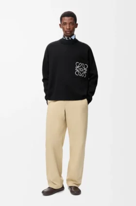 Anagram-Pullover mit Tasche aus Baumwollmischung