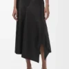 Asymmetrischer Rock aus Satin-Nappa-Lammleder Asymmetrischer Rock aus Satin-Nappa-Lammleder