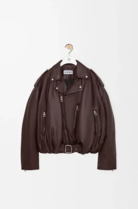 Balloon-Bikerjacke aus Nappa-Lammleder