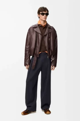 Balloon-Bikerjacke aus Nappa-Lammleder