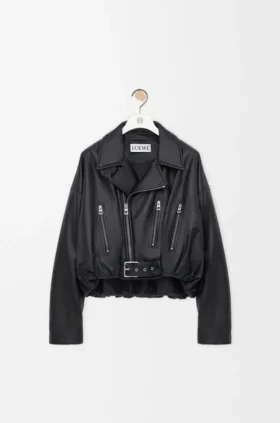 Bikerjacke aus Nappa-Lammleder