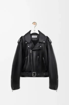 Bikerjacke aus Nappa-Lammleder