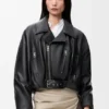 Bikerjacke aus Nappa-Lammleder