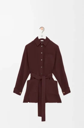 Bluse aus Seide mit Gürtel