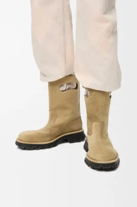 Bobby-Stiefel aus gewachstem Spaltkalbsleder