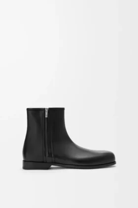 Bobine-Stiefel aus glattem Kalbsleder