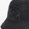 Bucket-Hut aus Raffia und Kalbsleder Bucket-Hut aus Raffia und Kalbsleder