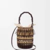 Bucket-Tasche aus Kord und Leder