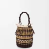Bucket-Tasche aus Kord und Leder