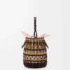 Bucket-Tasche aus Kord und Leder
