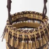 Bucket-Tasche aus Kord und Leder