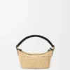 Cala Mini-Tasche aus klassischem Kalbsleder und Raffia Cala Mini-Tasche aus klassischem Kalbsleder und Raffia