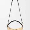 Cala Mini-Tasche aus klassischem Kalbsleder und Raffia Cala Mini-Tasche aus klassischem Kalbsleder und Raffia