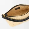 Cala Mini-Tasche aus klassischem Kalbsleder und Raffia Cala Mini-Tasche aus klassischem Kalbsleder und Raffia
