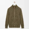 Cardigan mit Reissverschluss aus Baumwolle, Leinen und Wolle Cardigan mit Reissverschluss aus Baumwolle, Leinen und Wolle