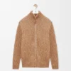 Cardigan mit Reissverschluss aus Baumwolle, Leinen und Wolle Cardigan mit Reissverschluss aus Baumwolle, Leinen und Wolle