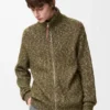 Cardigan mit Reissverschluss aus Baumwolle, Leinen und Wolle Cardigan mit Reissverschluss aus Baumwolle, Leinen und Wolle