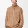 Cardigan mit Reissverschluss aus Baumwolle, Leinen und Wolle Cardigan mit Reissverschluss aus Baumwolle, Leinen und Wolle