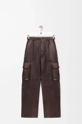 Cargo-Hose aus Nappa-Lammleder und Baumwolle