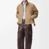 Cargo-Hose aus Nappa-Lammleder und Baumwolle Cargo-Hose aus Nappa-Lammleder und Baumwolle