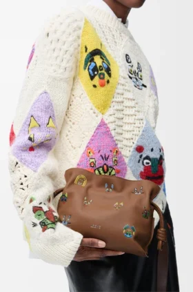 Cats Mini Flamenco Clutch aus Nappa-Kalbsleder