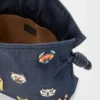 «Cats» mittlere Flamenco-Clutch aus besticktem Denim «Cats» mittlere Flamenco-Clutch aus besticktem Denim