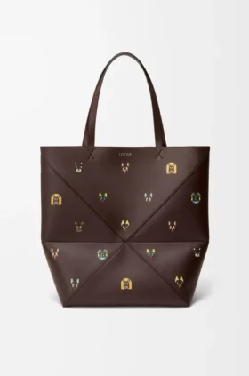 «Cats XL Puzzle Fold»-Tasche aus Nappa-Kalbsleder