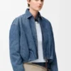 Drapierte Jacke aus Denim