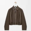 Drapierte Jacke aus Nappa-Kalbsleder