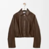 Drapierte Jacke aus Nappa-Lammleder Drapierte Jacke aus Nappa-Lammleder