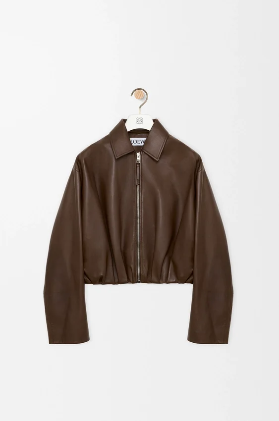 Drapierte Jacke aus Nappa-Lammleder Drapierte Jacke aus Nappa-Lammleder