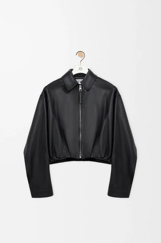 Drapierte Jacke aus Nappa-Lammleder Drapierte Jacke aus Nappa-Lammleder
