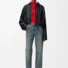 Drapierte Jacke aus Nappa-Lammleder Drapierte Jacke aus Nappa-Lammleder
