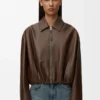 Drapierte Jacke aus Nappa-Lammleder Drapierte Jacke aus Nappa-Lammleder