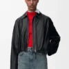 Drapierte Jacke aus Nappa-Lammleder Drapierte Jacke aus Nappa-Lammleder