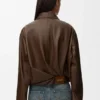 Drapierte Jacke aus Nappa-Lammleder Drapierte Jacke aus Nappa-Lammleder