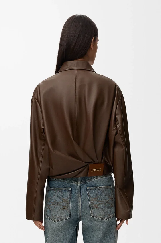 Drapierte Jacke aus Nappa-Lammleder Drapierte Jacke aus Nappa-Lammleder