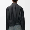 Drapierte Jacke aus Nappa-Lammleder Drapierte Jacke aus Nappa-Lammleder