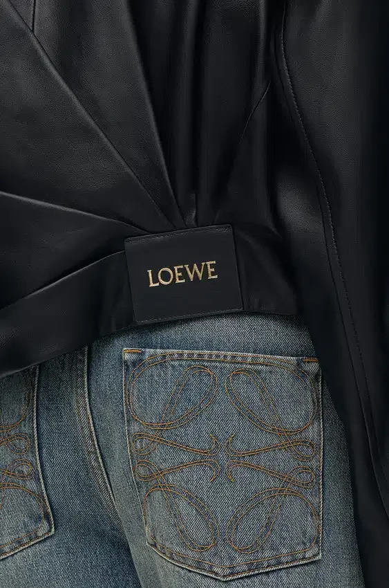 Drapierte Jacke aus Nappa-Lammleder Drapierte Jacke aus Nappa-Lammleder