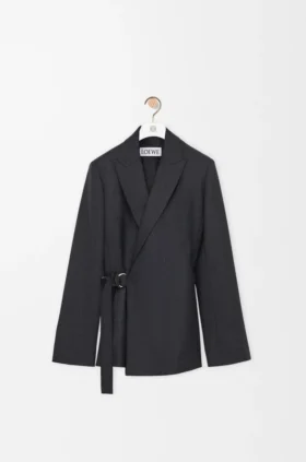 Drapierte Jacke aus Wolle