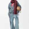 Drapiertes Hemd aus Denim