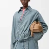 Drapiertes Hemd aus Denim